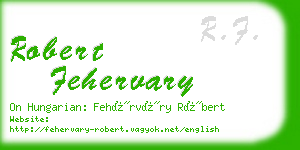 robert fehervary business card